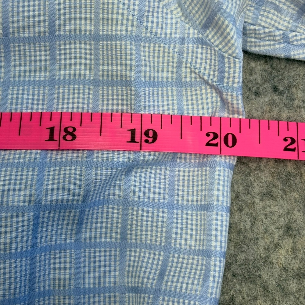 Robert Graham Long Sleeve Shirt Mens XL* Light Blue Check Spread Collar Snap - Picture 7 of 14
